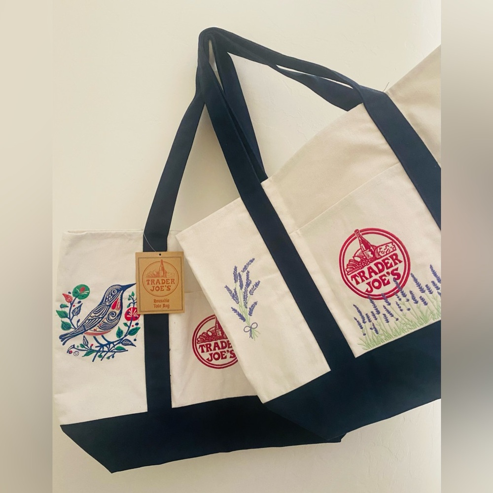 Set of Trader Joe’s Canvas Full size Totes - Picture 3 of 9